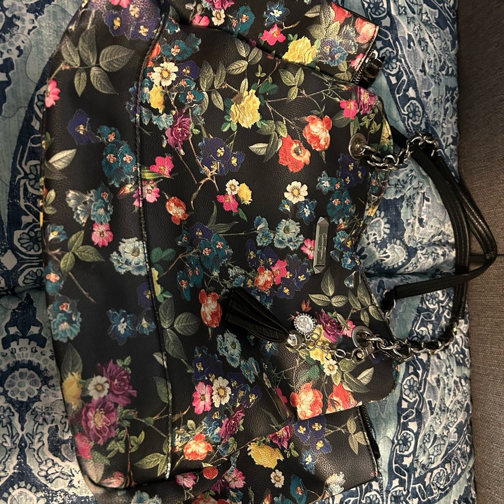 Jessica Simpson Black Floral Handbag